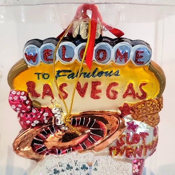 Kurt Adler "Las Vegas Nevada" Christmas  / Holiday Glass Ornament - Picture 3 of 7